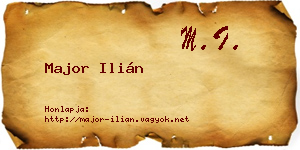 Major Ilián névjegykártya